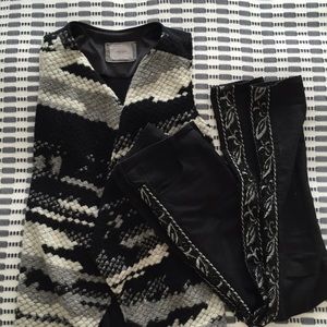 H&M beaded tuxedo high-waisted skinny jeans