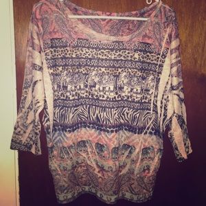 Persaya animal print, 3/4 sleeve shirt