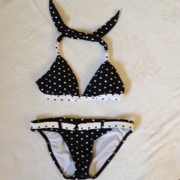 Bikini juniors S 3/5 black & white dots