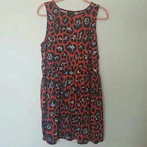 Topshop Red Leopard lightweight Dress 10