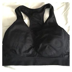 Black sports bra with removable pads