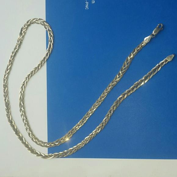 SALE!! Italy-silver braided necklace
