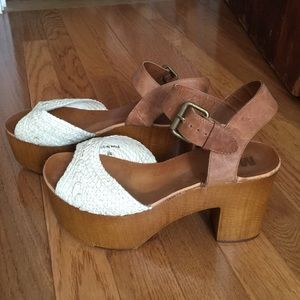 MIA Leather Platform Sandals size 39 8 1/2