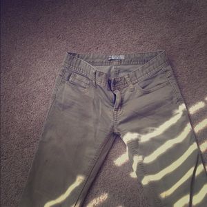 Size 25, Free People green/tan jeans