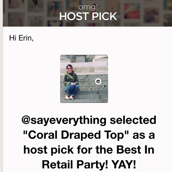 Final reduction-Moving soon!! Coral Draped Top - Picture 3 of 3