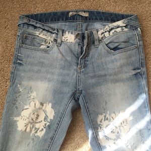 Free People Floral Pattern Jeans