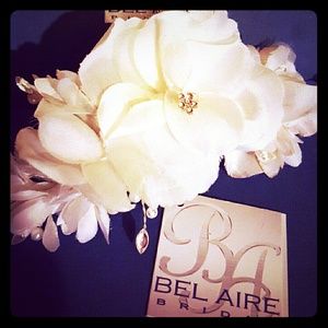 Bel Aire Bridal Headpiece. Romantic Ivory flowers