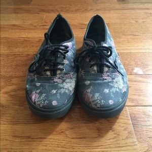 Vans Black Flower Sneakers