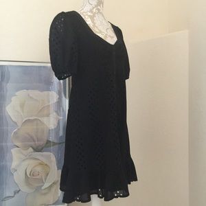 Nanette Lapore Black Eyelet Dress VTG SZ 6-8