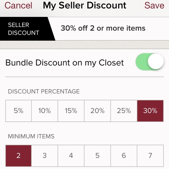 My seller discount! 30% on 2 or more!!