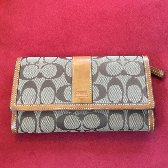 Authentic Coach Signature Wallet with Checkbook