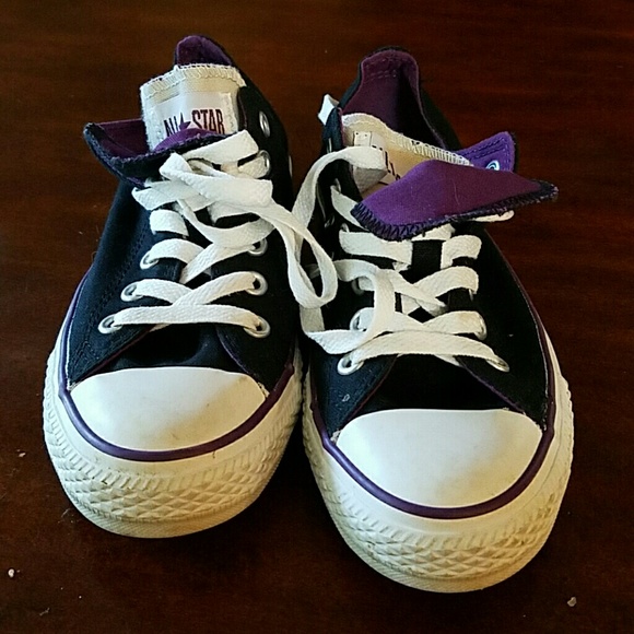 Purple and Black Converse