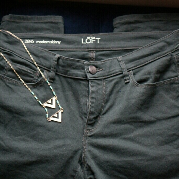 LOFT Modern Skinny Forest Green Jeans Size 28/6