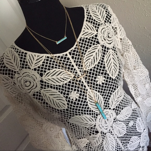 ⚜️100% Cotton Crochet Long Sleeve Top - Picture 4 of 4