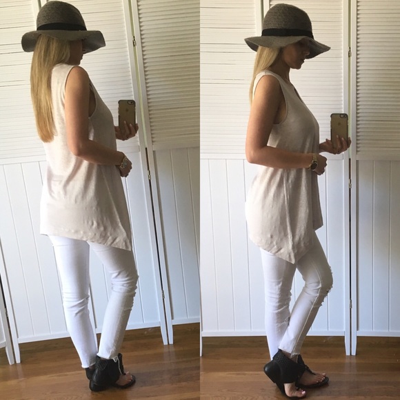 SOLD▪️Oyester Grey Linen Tank - Picture 3 of 4