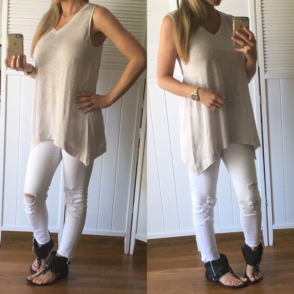 SOLD▪️Oyester Grey Linen Tank - Picture 4 of 4