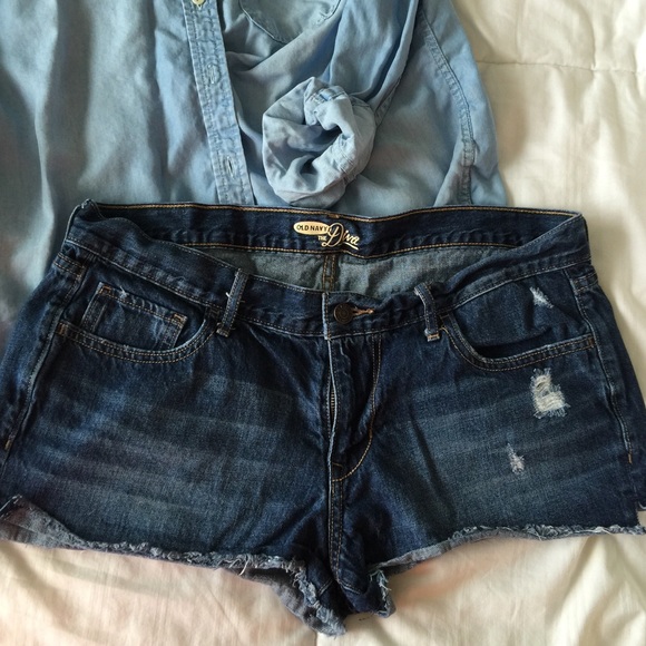 Distressed Jean shorts