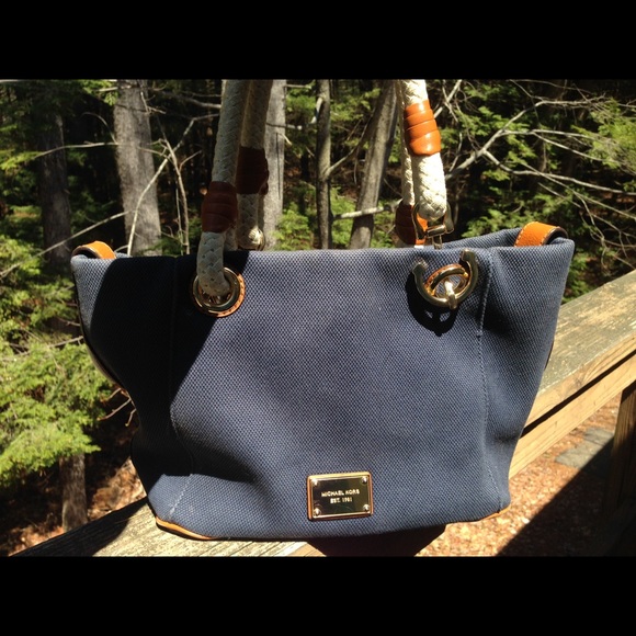 Michael kors navy nautical  canvas tote purse