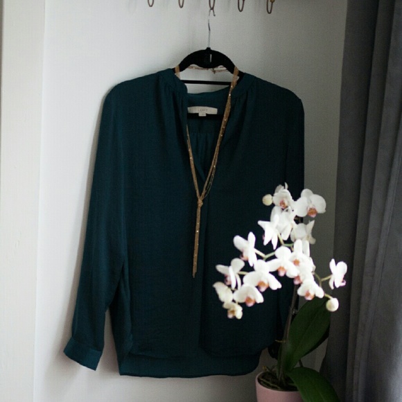 LOFT Dark Teal Blouse