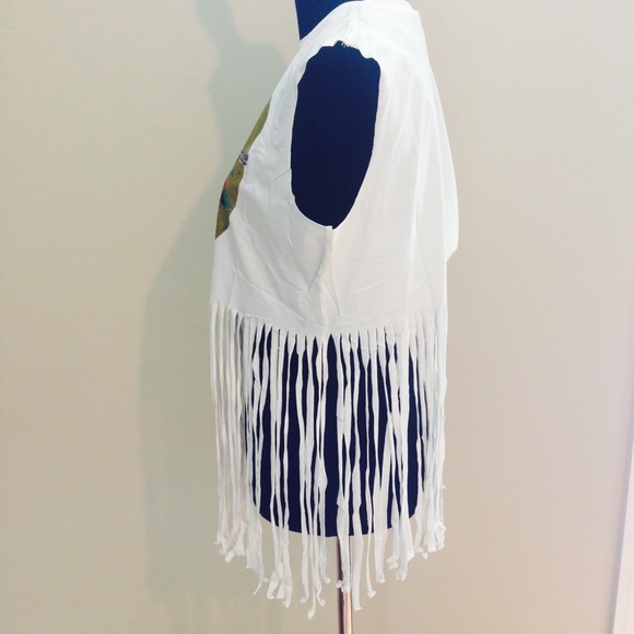 LAST ONE! Guns N' Roses Fringe Crop T Shirt - Picture 2 of 4