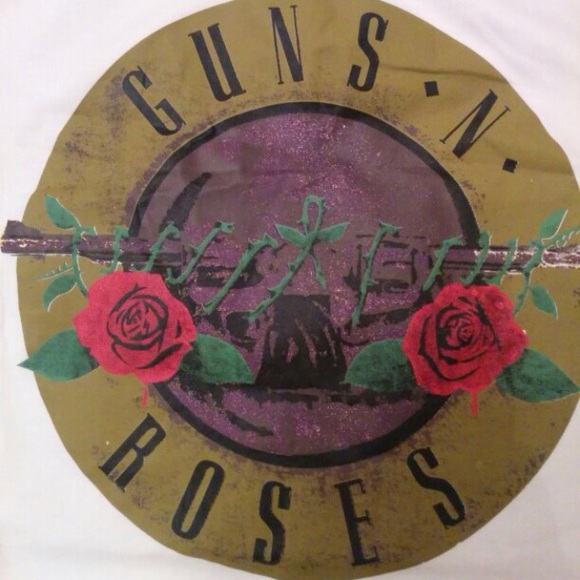 LAST ONE! Guns N' Roses Fringe Crop T Shirt - Picture 4 of 4