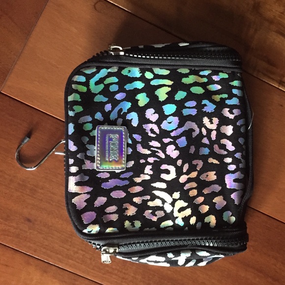 Victoria's Secret PINK leopard cosmetic bag NWT