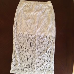 Mesh pencil skirt