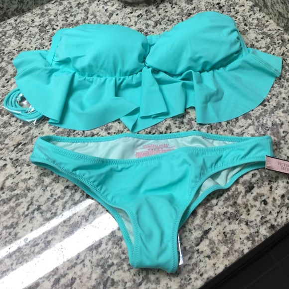 *Sale* Nwt VS seafoam green strapless bikini SALE!
