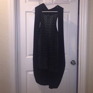 Black knit sleeveless cardigan