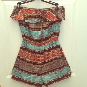 Multi-color romper (strapless)