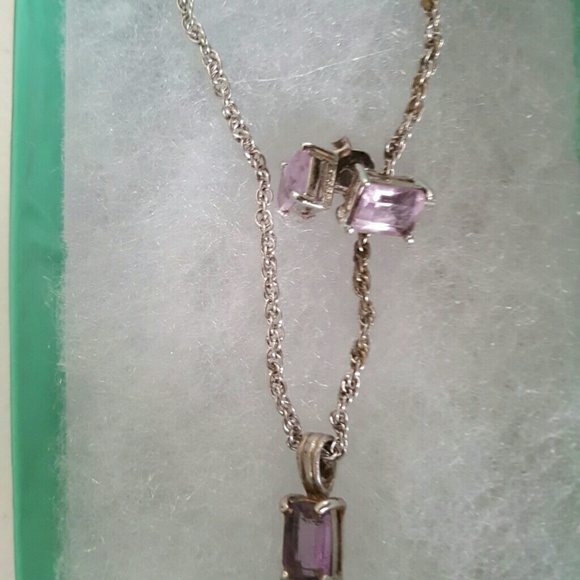 Vintage Sterling silver and amythist set - Picture 1 of 2