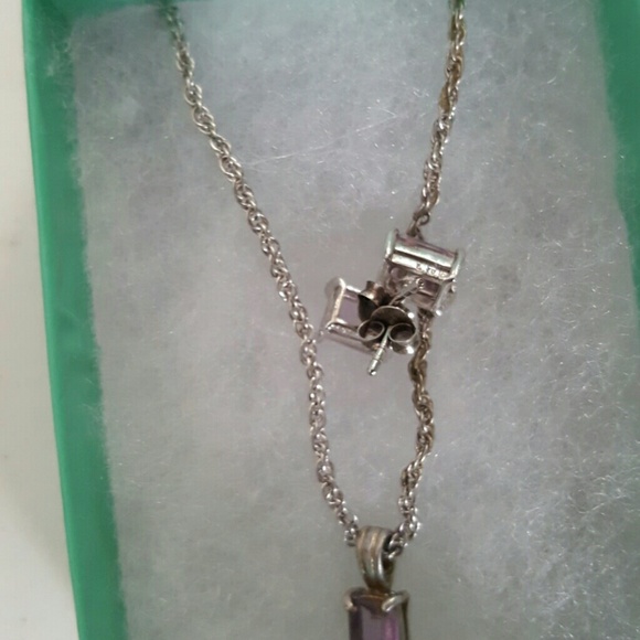 Vintage Sterling silver and amythist set - Picture 2 of 2