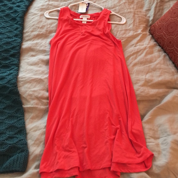 Coral flow dress