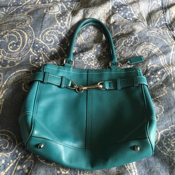 Teal Leather Coach bag