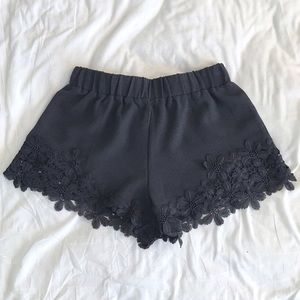 Forever 21 Gray Floral Lace Trim Shorts BRAND NEW