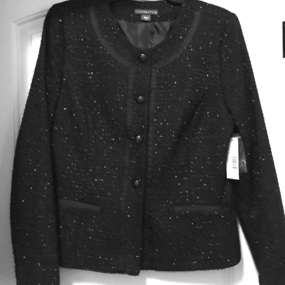 Ladies shimmering black blazer by Covvington