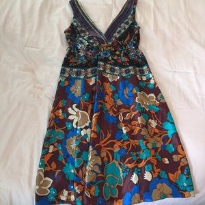 Silk floral dress NWOT