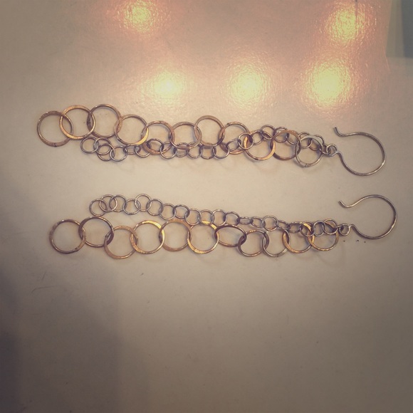 Gold and Silver Chain Earrings - 18k Plated