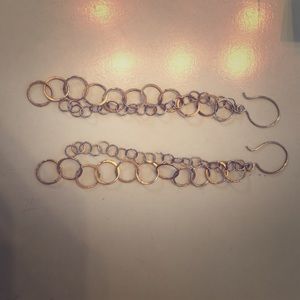 Gold and Silver Chain Earrings - 18k Plated