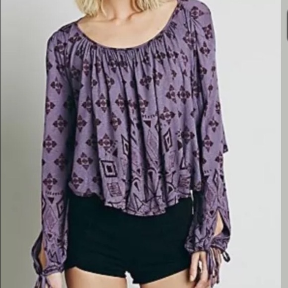 NWT Free People Washed Plum Blouse Top