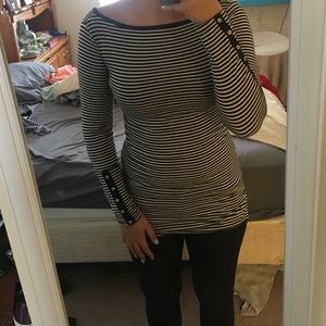 Black and white long sleeved shirt