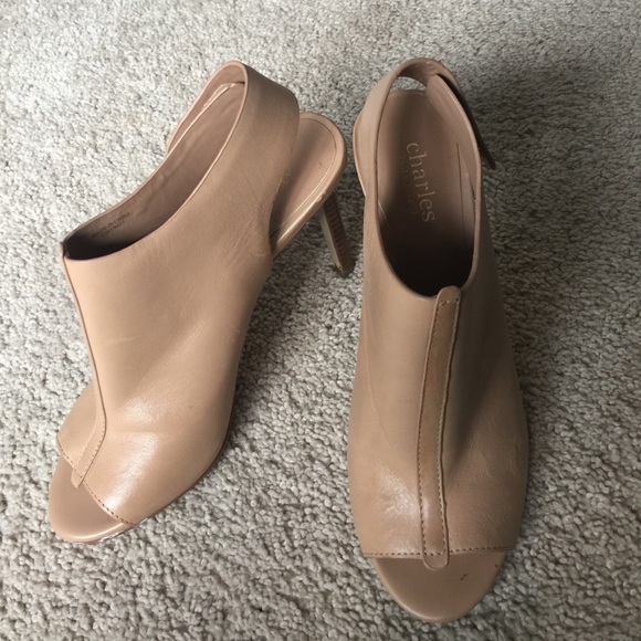 Charles by Charles David open toe nude booties