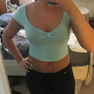 Teal crop top