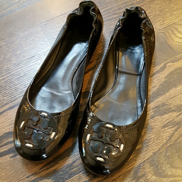 Tory Burch Shoes - Tory Burch Reva Flats Black Patent Leather