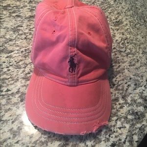 Womens Pink Ralph Lauren Polo distressed hat