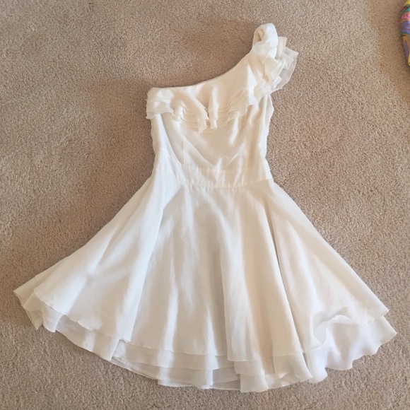 bebe Dresses & Skirts - Bebe creme one shoulder dress