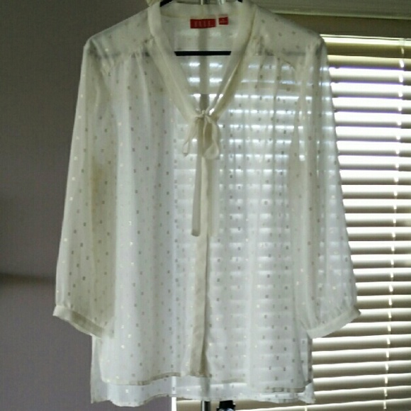 Elle 3/4 length sleeve, tie-front blouse