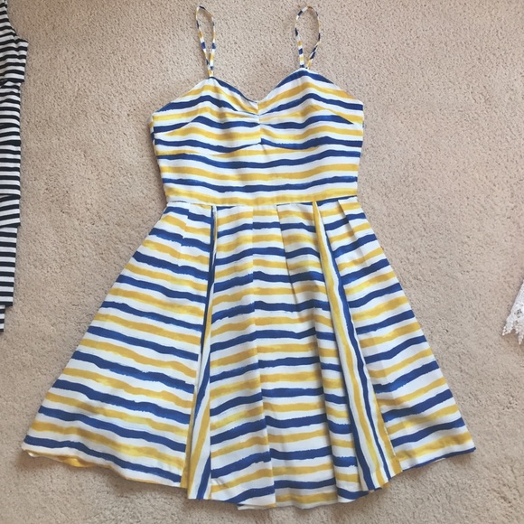 Dresses & Skirts - Navy blue & yellow striped dress