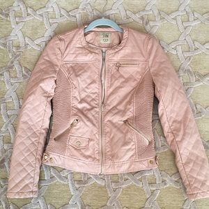NEW!! Zara quilted fax leather jacket, rose pink