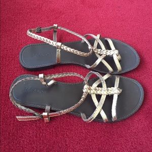 Topshop Harley Plaited Gold Sandal Gladiator